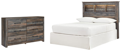 Drystan Full Bookcase Headboard Bed with Dresser in Multi from Ashley - Luna Furniture