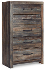 Drystan Full Bookcase Headboard Bed with Mirrored Dresser and Chest in Multi from Ashley - Luna Furniture