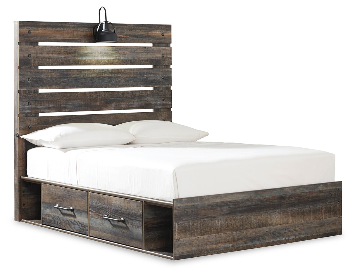 Drystan Full Panel Bed with 2 Storage Drawers with Dresser in Multi from Ashley - Luna Furniture