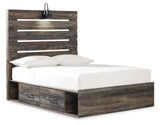 Drystan Full Panel Bed with 2 Storage Drawers with Dresser in Multi from Ashley - Luna Furniture