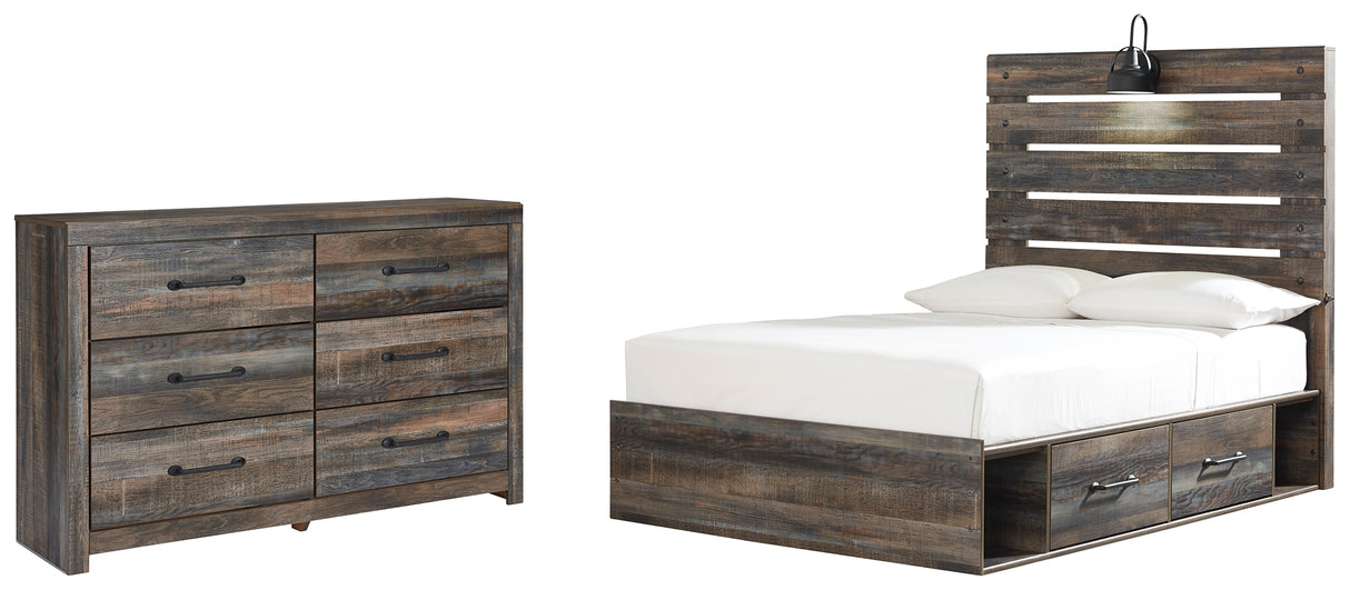 Drystan Full Panel Bed with 4 Storage Drawers with Dresser in Multi from Ashley - Luna Furniture