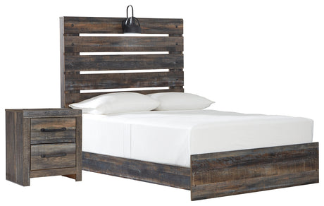 Drystan Full Panel Bed with Nightstand in Multi from Ashley - Luna Furniture