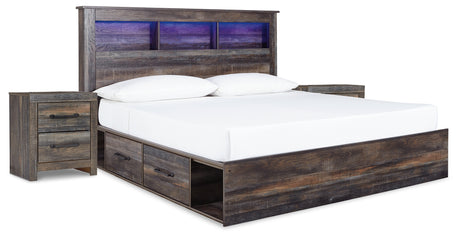 Drystan King Bookcase Bed with 2 Nightstands in Multi from Ashley - Luna Furniture