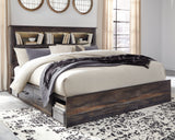 Drystan King Bookcase Bed with 4 Storage Drawers with Dresser in Multi - PKG003385