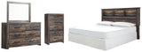 Drystan King/California King Bookcase Headboard Bed with Mirrored Dresser and Chest in Multi from Ashley - Luna Furniture