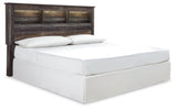 Drystan King/California King Bookcase Headboard Bed with Mirrored Dresser and Chest in Multi from Ashley - Luna Furniture