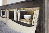 Drystan King/California King Bookcase Headboard Bed with Mirrored Dresser in Multi from Ashley - Luna Furniture