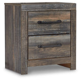 Drystan King Panel Bed with 2 Storage Drawers with Mirrored Dresser, Chest and Nightstand in Multi - PKG003202