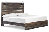 Drystan King Panel Bed with Mirrored Dresser and 2 Nightstands in Multi - PKG003194