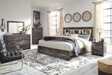 Drystan King Panel Bookcase Bed with Mirrored Dresser and Chest in Multi from Ashley - Luna Furniture