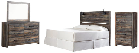 Drystan King Panel Headboard Bed with Mirrored Dresser and Chest in Multi from Ashley - Luna Furniture