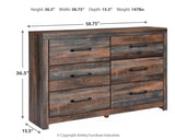 Drystan Queen Bookcase Bed with 2 Storage Drawers with Dresser in Multi - PKG003240