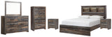 Drystan Queen Bookcase Bed with Mirrored Dresser, Chest and 2 Nightstands in Multi - PKG003209