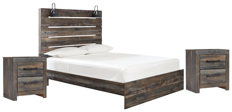 Drystan Queen Panel Bed with 2 Nightstands in Multi - PKG000712