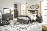 Drystan Queen Panel Bed with 2 Storage Drawers with Dresser in Multi - PKG003252