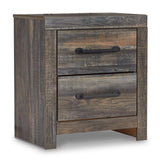 Drystan Queen Panel Bed with 2 Storage Drawers with Mirrored Dresser, Chest and Nightstand in Multi - PKG003256