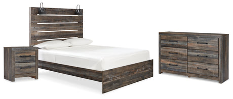 Drystan Queen Panel Bed with Dresser and Nightstand in Multi - PKG020437