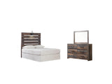 Drystan Twin Panel Headboard Bed with Mirrored Dresser in Multi from Ashley - Luna Furniture