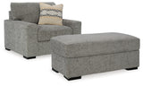 Dunmor Chair and Ottoman in Graphite - PKG016448