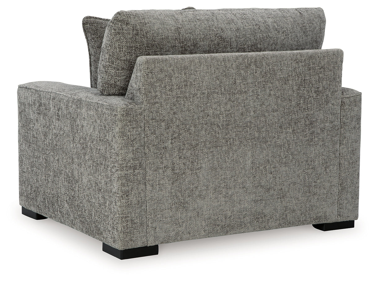 Dunmor Chair and Ottoman in Graphite - PKG016448