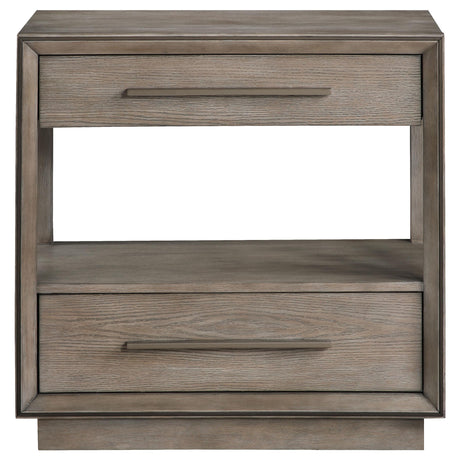 Durango 2-drawer Nightstand Bedside Table Washed Oak from Coaster - Luna Furniture