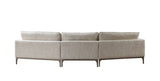 Dylan Ivory Linen 3-Piece Curved 126" Sectional with Ottoman - DYLAN 3P+O