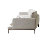 Dylan Ivory Linen 3-Piece Curved 126" Sectional with Ottoman - DYLAN 3P+O