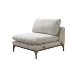 Dylan Ivory Linen 3-Piece Curved 126" Sectional with Ottoman - DYLAN 3P+O