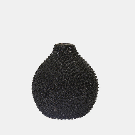 Ec, Gloss Black Spiked Ceramic Vase 8" from Sagebrook Home - Luna Furniture