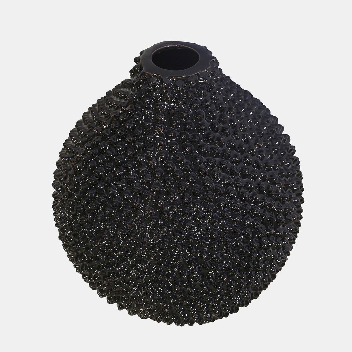 Ec, Gloss Black Spiked Ceramic Vase 8" from Sagebrook Home - Luna Furniture