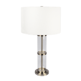 Echo Brushed Nickel Table Lamp with On/Off Switch Clear Glass Body  Metal Base - TBL03700301