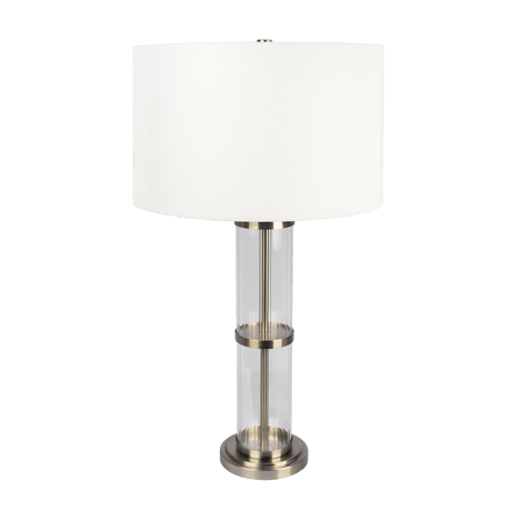 Echo Brushed Nickel Table Lamp with On/Off Switch Clear Glass Body  Metal Base - TBL03700301