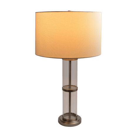 Echo Brushed Nickel Table Lamp with On/Off Switch Clear Glass Body  Metal Base - TBL03700301