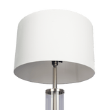 Echo Brushed Nickel Table Lamp with On/Off Switch Clear Glass Body  Metal Base - TBL03700301