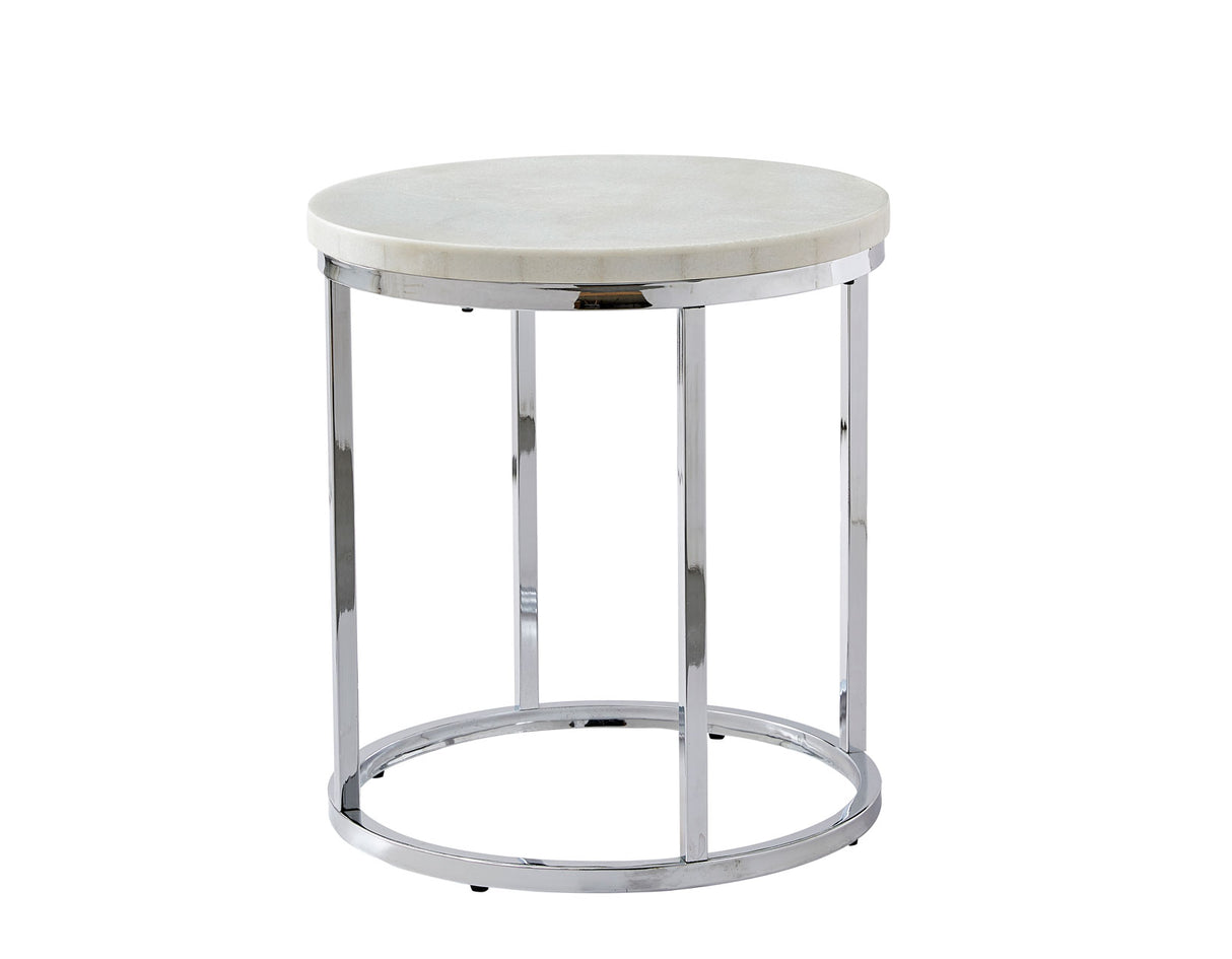 Echo White Marble Top Chairside End Table from Steve Silver - Luna Furniture