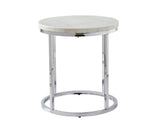 Echo White Marble Top Chairside End Table from Steve Silver - Luna Furniture