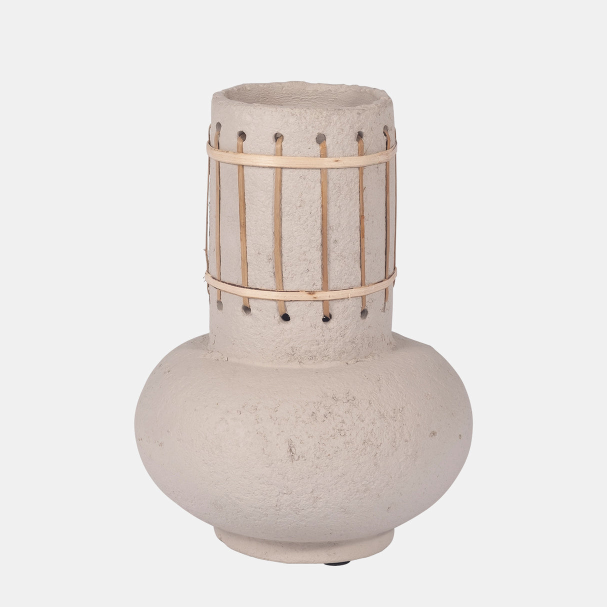 Ecomix, 10" Top Weave Nomad Vase, Ivory from Sagebrook Home - Luna Furniture