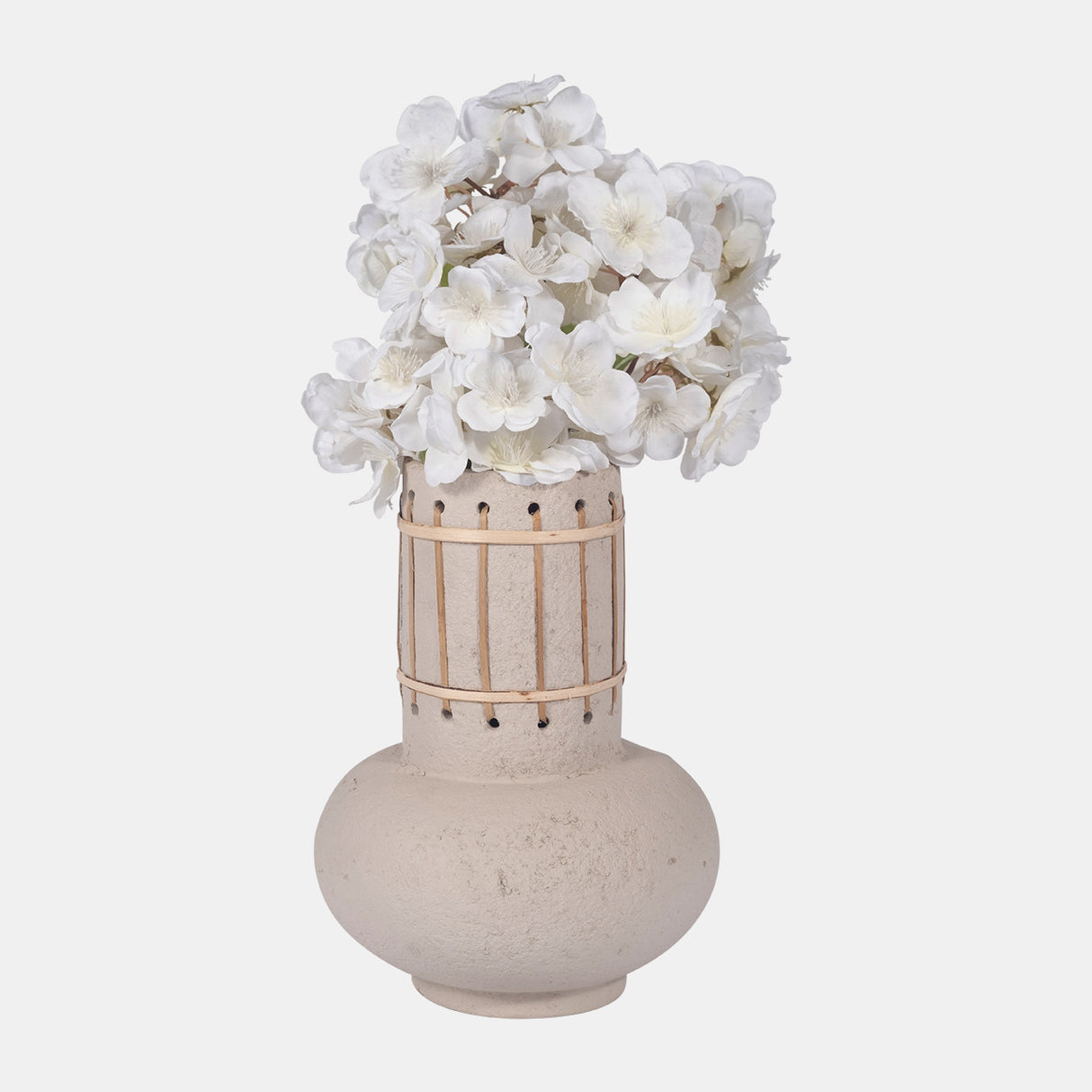 Ecomix, 10" Top Weave Nomad Vase, Ivory from Sagebrook Home - Luna Furniture