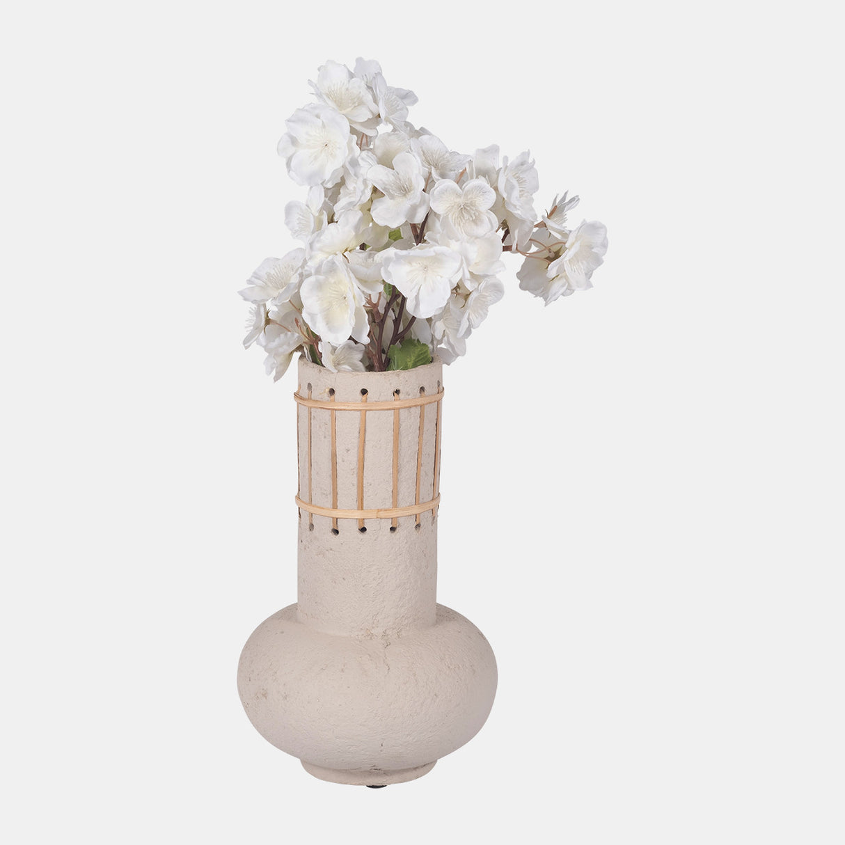 Ecomix, 12" Top Weave Nomad Vase, Ivory from Sagebrook Home - Luna Furniture