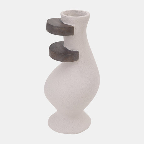 Ecomix, 15" Abstract Vase, Ivory from Sagebrook Home - Luna Furniture