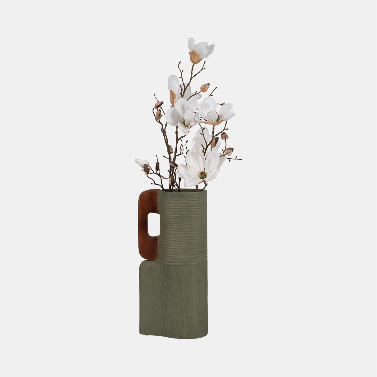 Ecomix, 17" Vase With Handles, Sage Green from Sagebrook Home - Luna Furniture