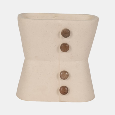 Ecomix, 8" Button Vase, Ivory from Sagebrook Home - Luna Furniture