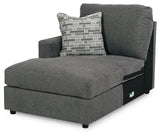 Edenfield 3-Piece Sectional with Ottoman in Charcoal - PKG014851