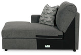 Edenfield 3-Piece Sectional with Ottoman in Charcoal - PKG014851