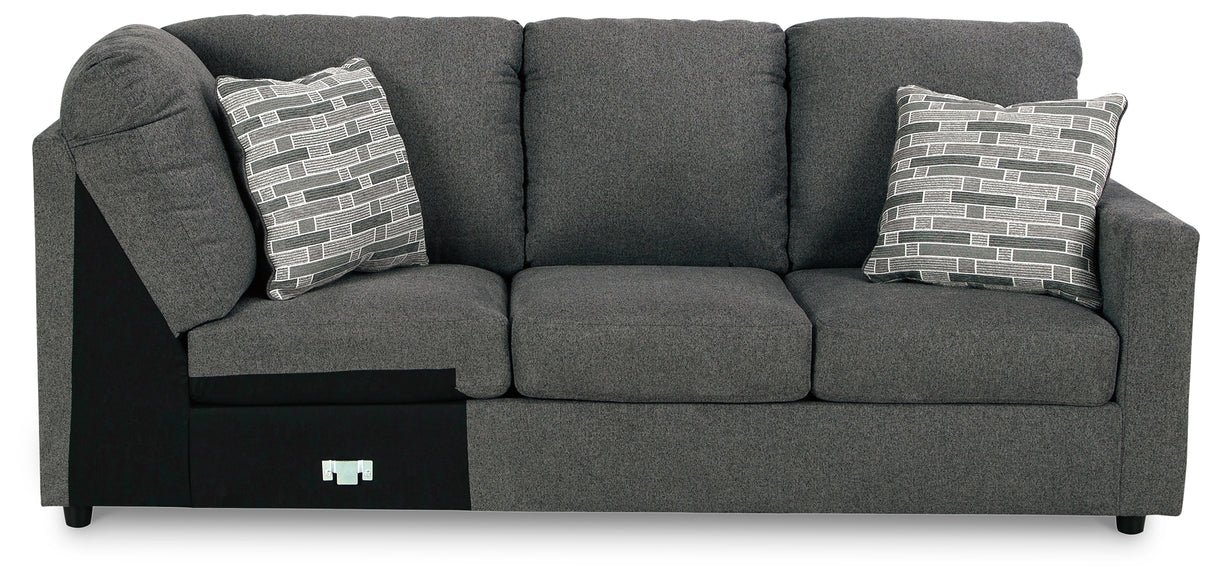 Edenfield 3-Piece Sectional with Ottoman in Charcoal - PKG014851