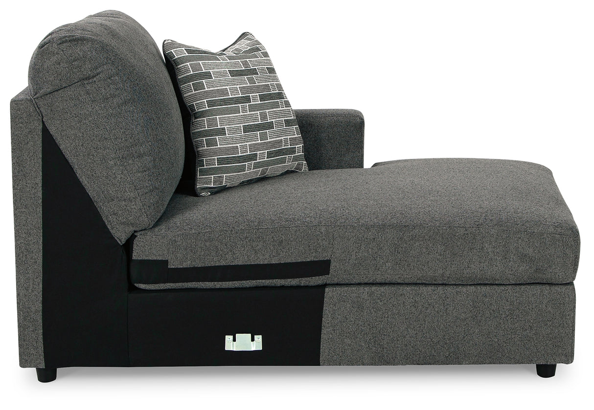 Edenfield 3-Piece Sectional with Ottoman in Charcoal - PKG014852