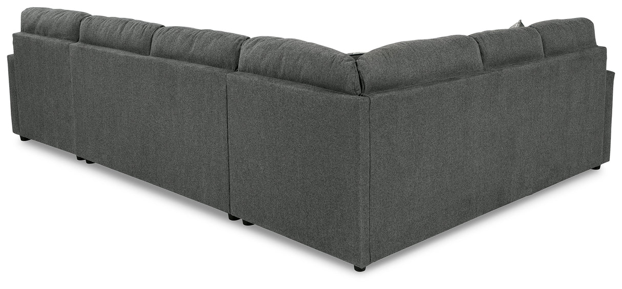 Edenfield 3-Piece Sectional with Ottoman in Charcoal - PKG014852