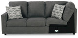 Edenfield 3-Piece Sectional with Ottoman in Charcoal - PKG014852