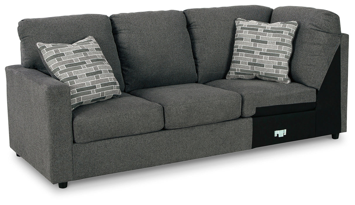 Edenfield 3-Piece Sectional with Ottoman in Charcoal - PKG014852