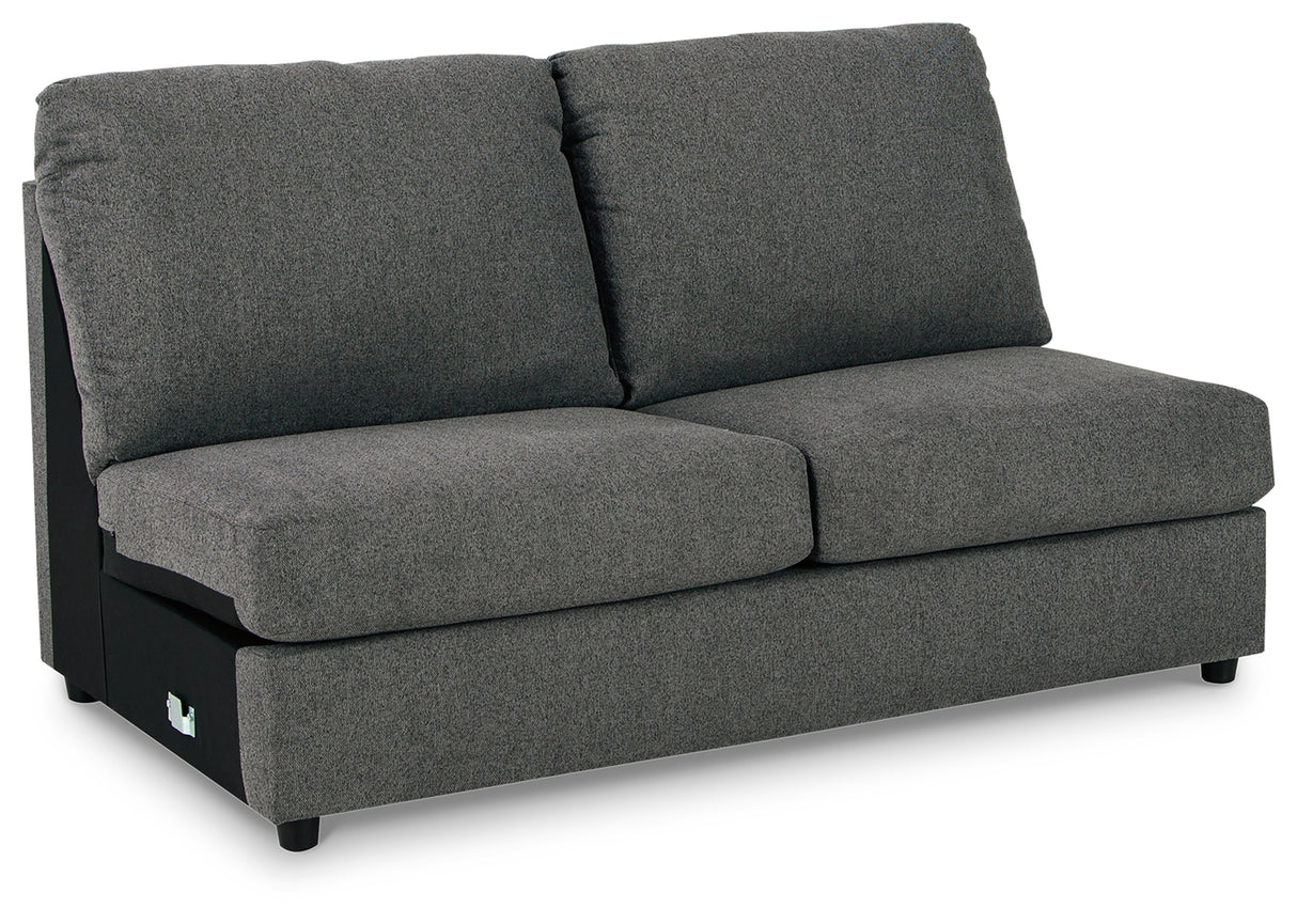 Edenfield 3-Piece Sectional with Ottoman in Charcoal - PKG014852